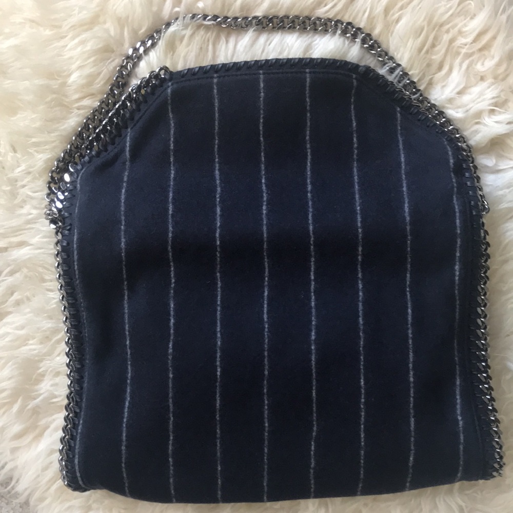 Stella McCartney Falabella Pinstripe Fold-Over Tote - Picture 6 of 14